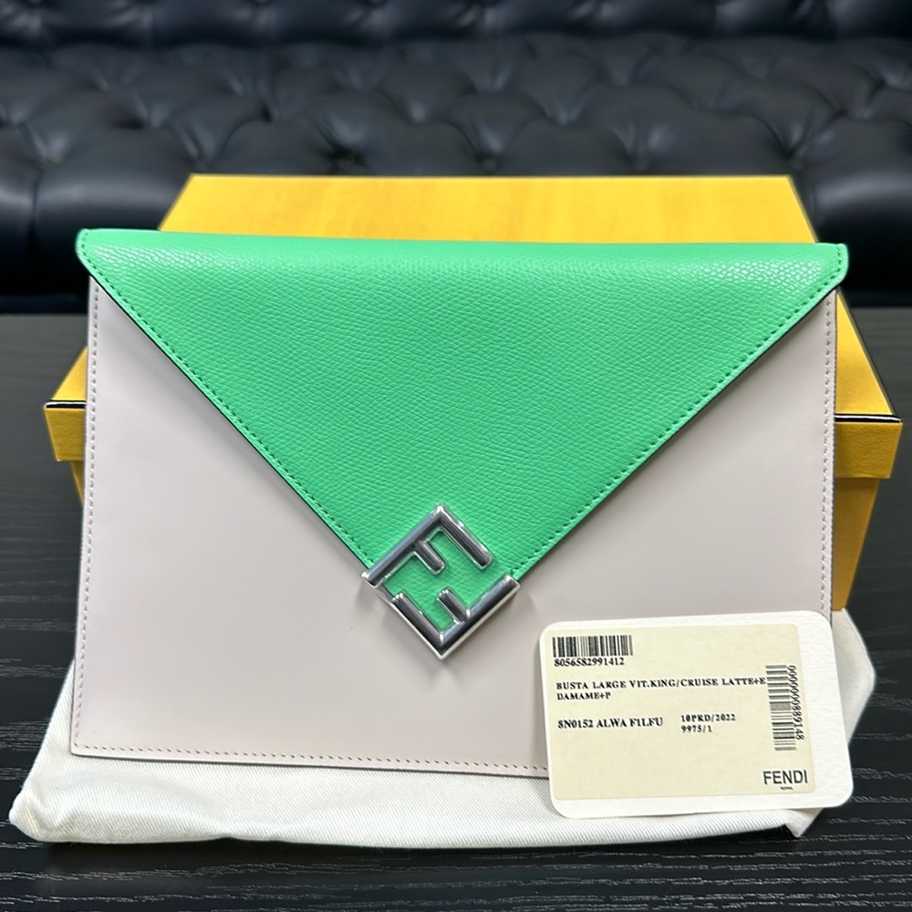 Fendi flat pouch clutch handbag